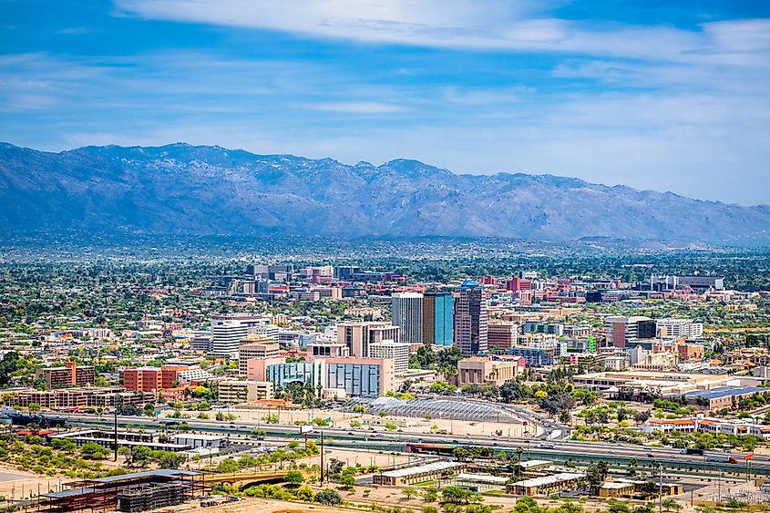 Aerial view of Tucson, Arizona