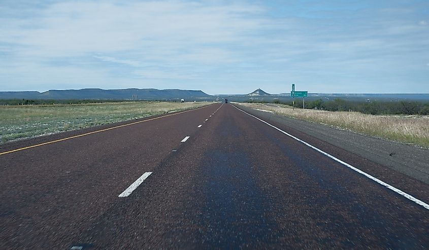 Empty highway at Texas interstate 10