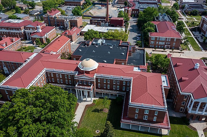 The Rotunda Building on the Longwood University Campus in Farmville, Virginia.