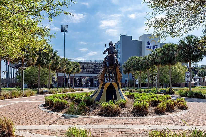 Statue of the Charging Knight at the University of Central Florida in Orlando.