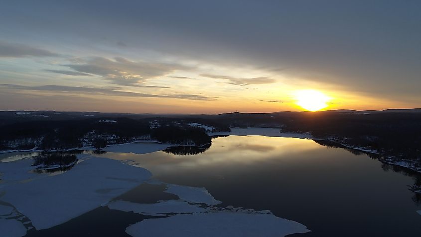 Swartswood Lake in New Jersey in February