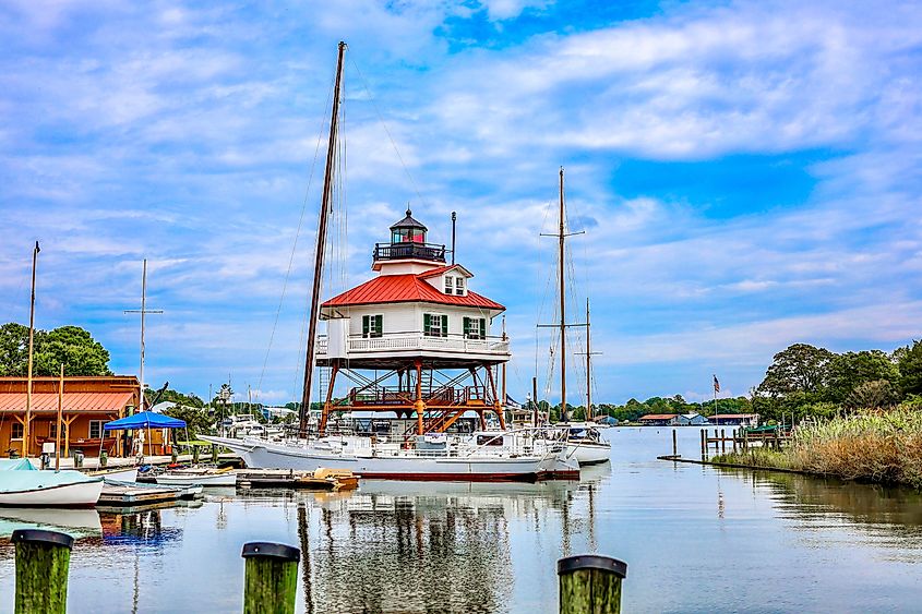 Drum Point Lighthouse in Solomons, Maryland.