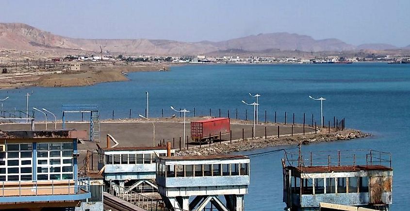 Caspian Sea at the Port of Türkmenbaşy.