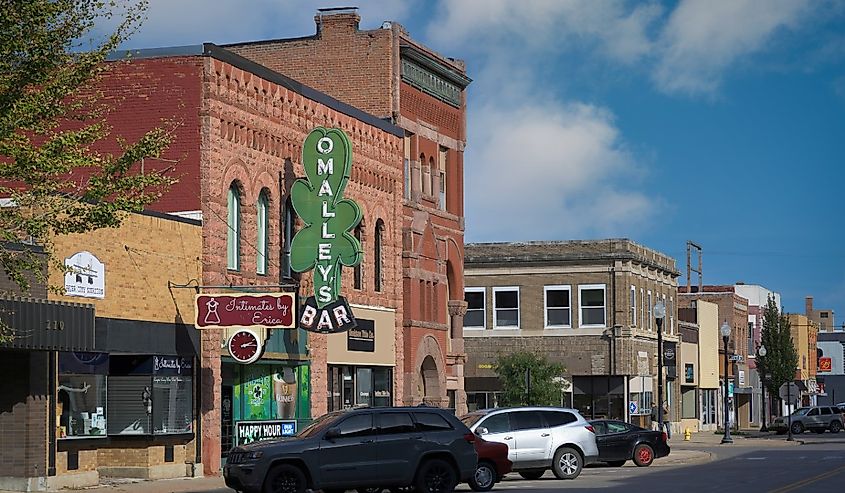 Historic downtown street in Yankton, South Dakota.
