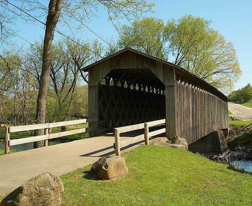 The Cedarburg Covered Bridge in Wisconsin.