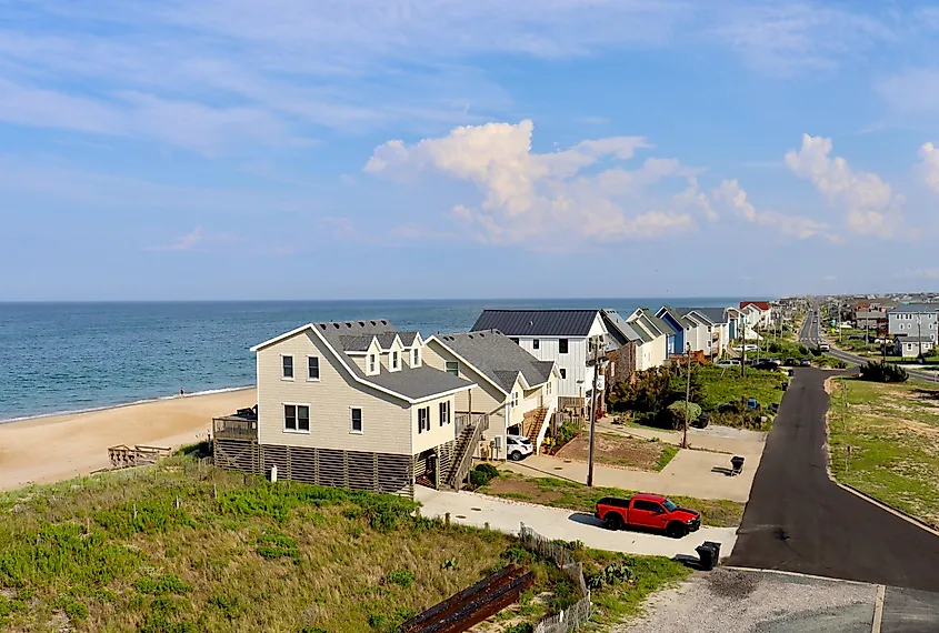 Beachside homes in Kitty Hawk.