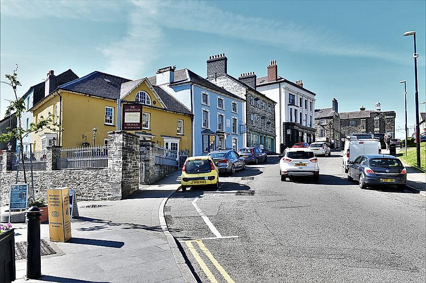 Bridge Street in Cardigan, Wales.