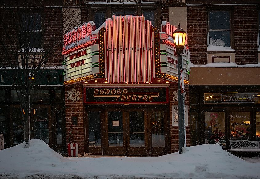 The Aurora Theatre from Main Street