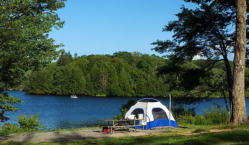 Lakeside Camping at Promised Land State Park in Northeastern Pennsylvania