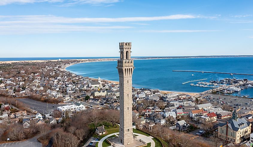 Aerial view of Provincetown in Cape Cod