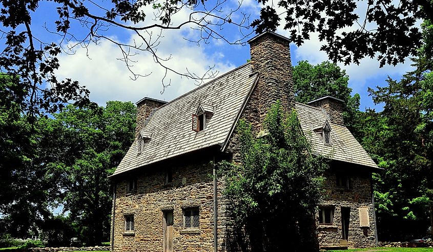 Historic stone 1639 Rev. Henry Whitfield House and Museum originally served as both a protective fort and the minister's home