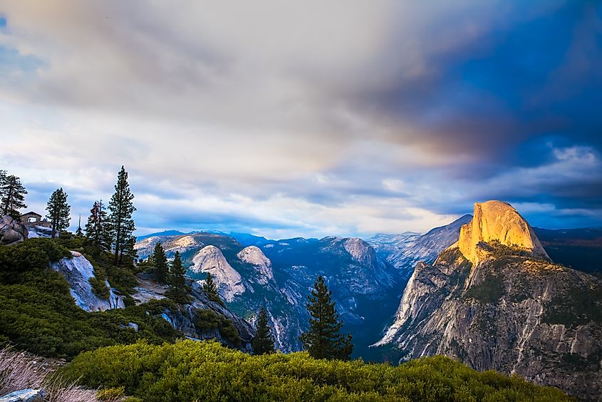 Half Dome Rock Yosemite National Park at Sunset
