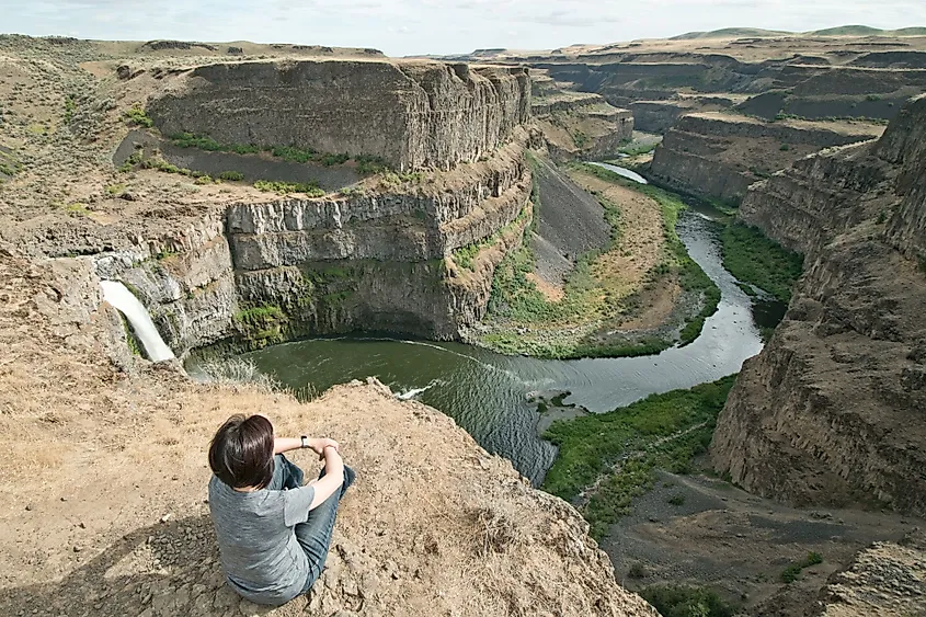 Hiking in the Palouse Falls State Park, Washington