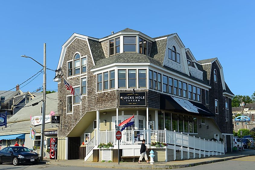 Historic building in downtown Woods Hole, Massachusetts