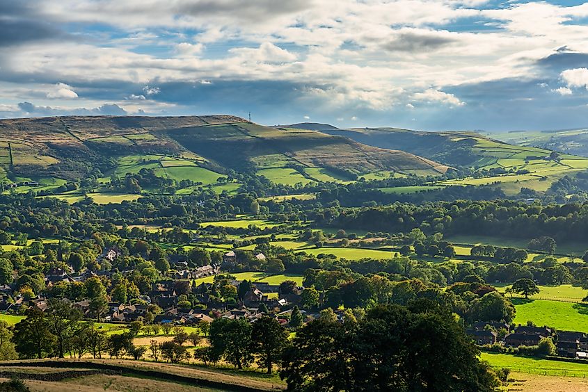 Hope Valley in Peak District, England.