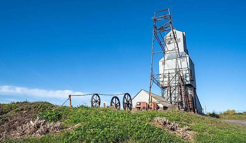 The abandoned Quincy Mine in Hancock, Michigan, on the Keeweenaw Peninsula.