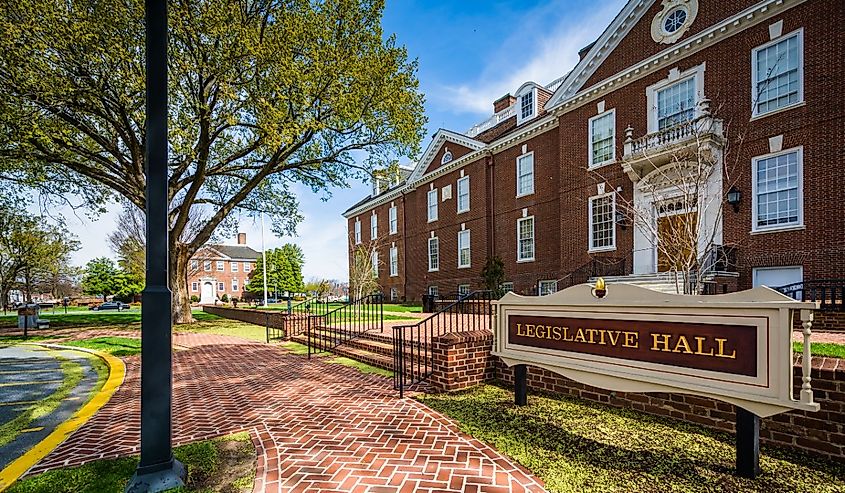 The Delaware State Capitol Building in Dover, Delaware.