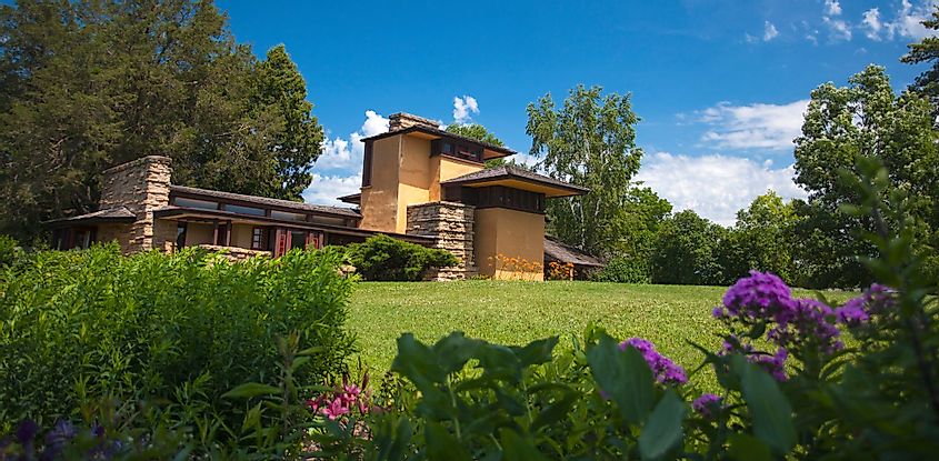 A view of Frank Lloyd Wright's home in Spring Green, Wisconsin