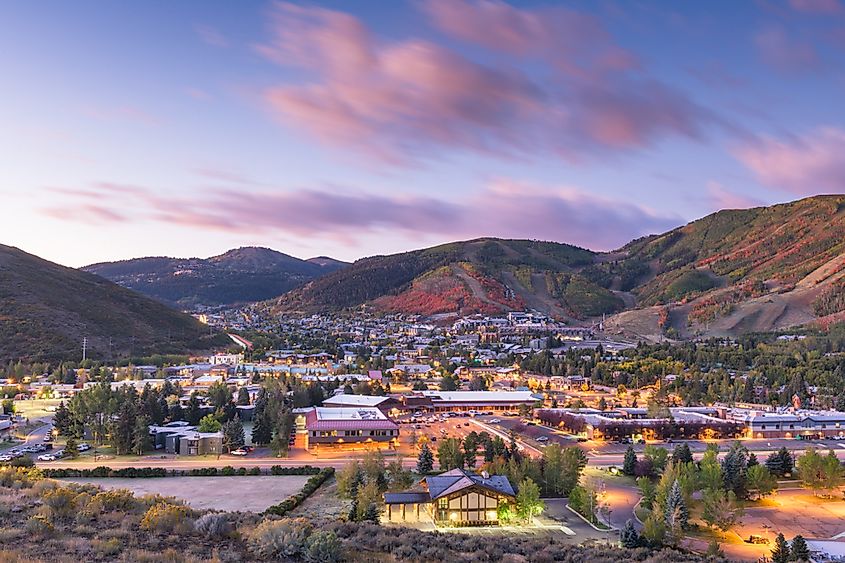 Aerial view of downtown Park City, Utah