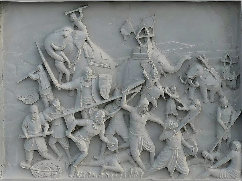 King Ashoka's Kalinga War, Buddhavanam Stupa Drum Reliefs.