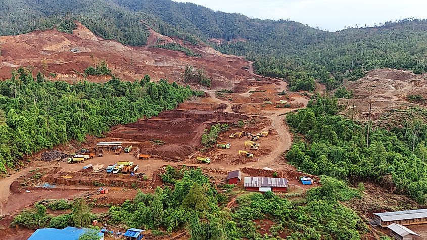 Photos of natural views of nickel mining locations in Indonesia (Credit: Sesan13 via Shutterstock)