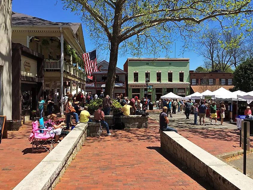 Commercial Historic District in Dahlonega, Georgia.