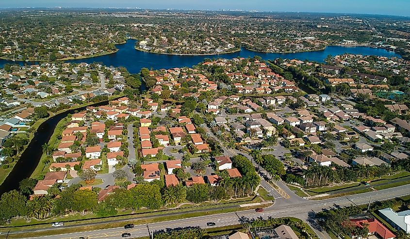 Aerial view of Wellington Florida drone real estate photography