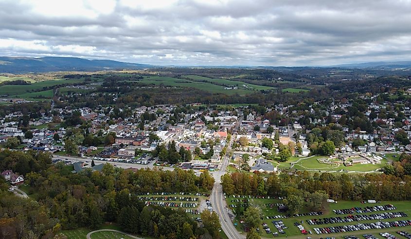 The rural countryside town of Ligonier, Pennsylvania.