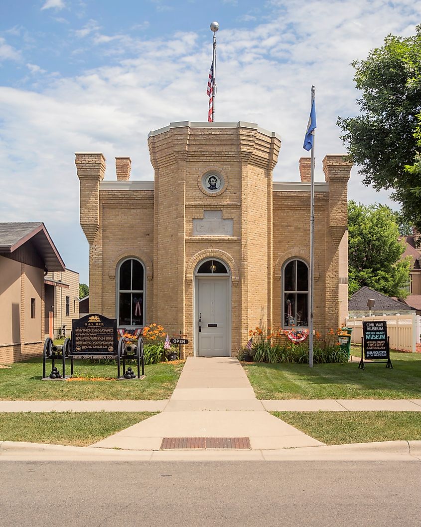 A Daytime Shot of the Meeker County Historical Society and Museum at the Old G.A.R. Hall in Rural Litchfield, Minnesota. Editorial credit: Sam Wagner / Shutterstock.com