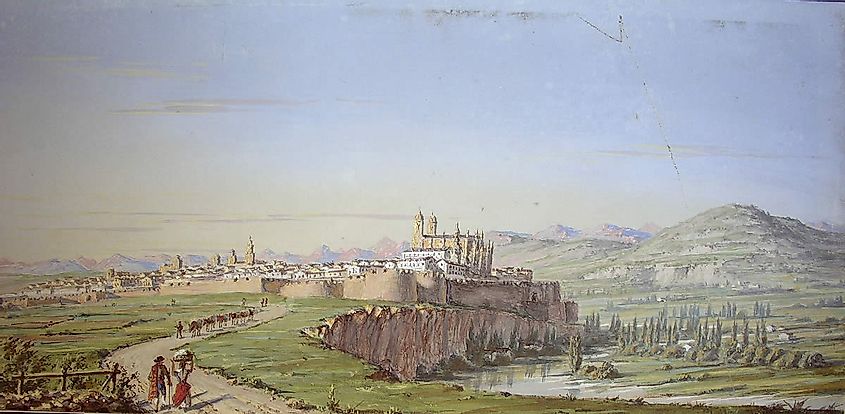 View of Pamplona during the 1850s