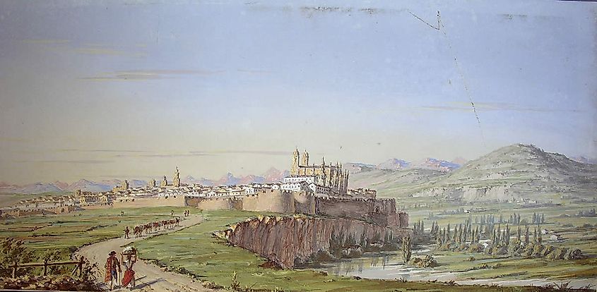 View of Pamplona during the 1850s