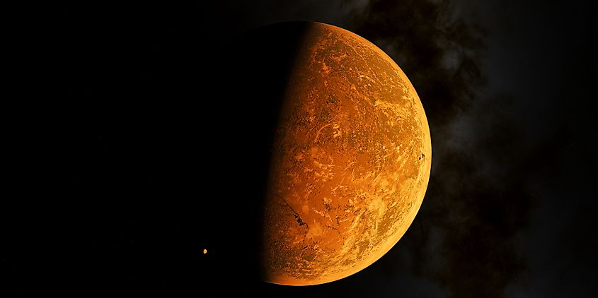 Artist’s concept of TRAPPIST-1d, a rocky world orbiting a red dwarf star about 40 light-years from Earth.