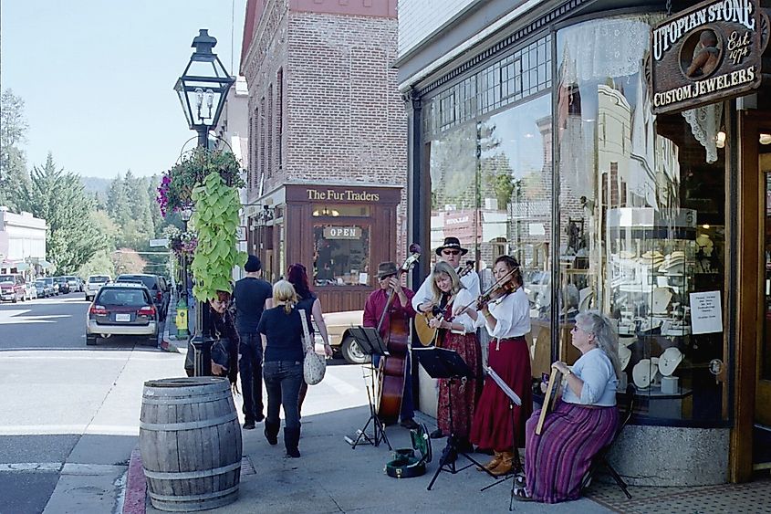 Musical performance on the streets of Nevada City, California