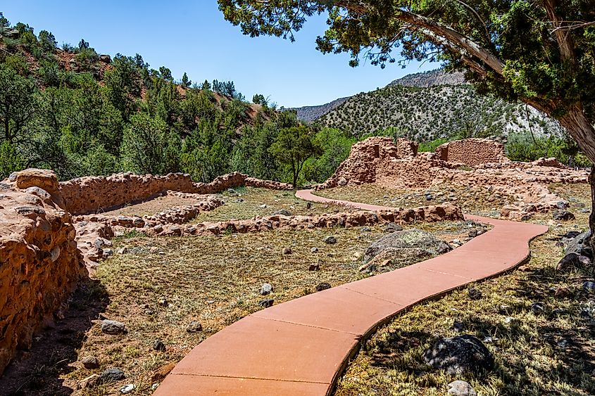 Ancient ruins at the Jemez Historic Site.