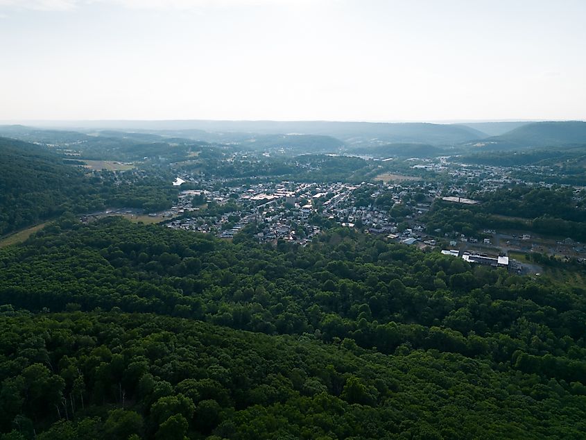 Aerial photograph of Schuylkill Haven, Pennsylvania.
