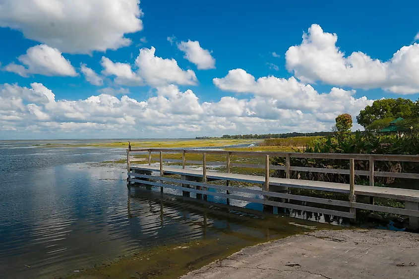 Lake Apopka near Winter Park, Florida on a late morning fall day. 