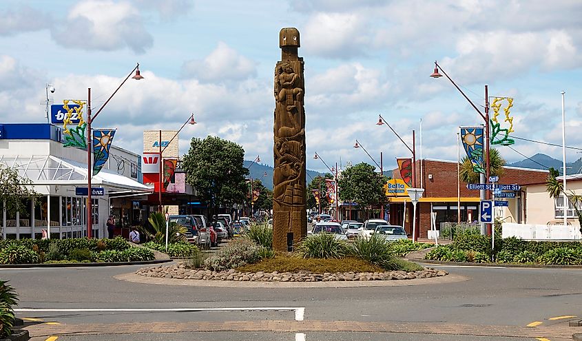Main street (Church Street) in Ōpōtiki, New Zealand