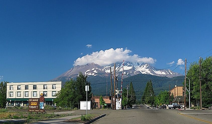 Downtown Mount Shasta, California.