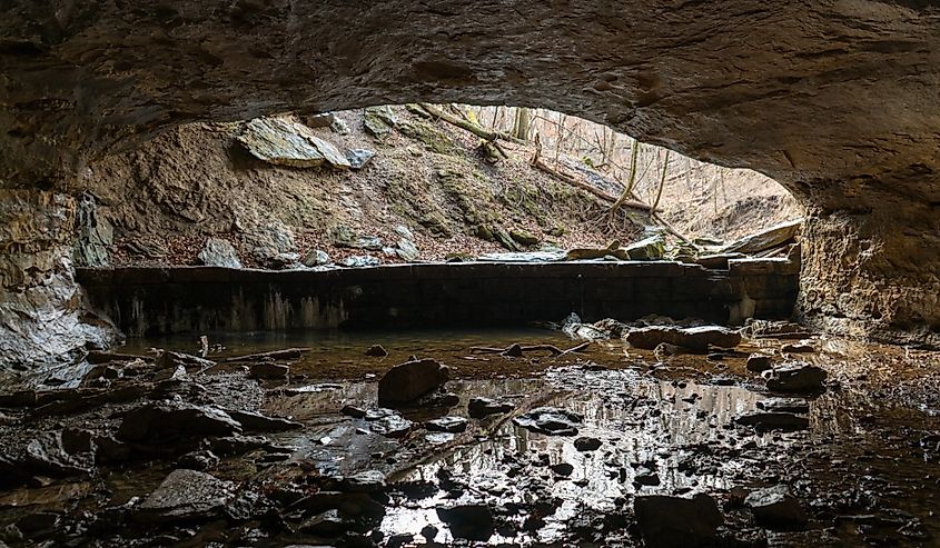 Under A Land Bridge at Rock Bridge Memorial State Park, Missouri.