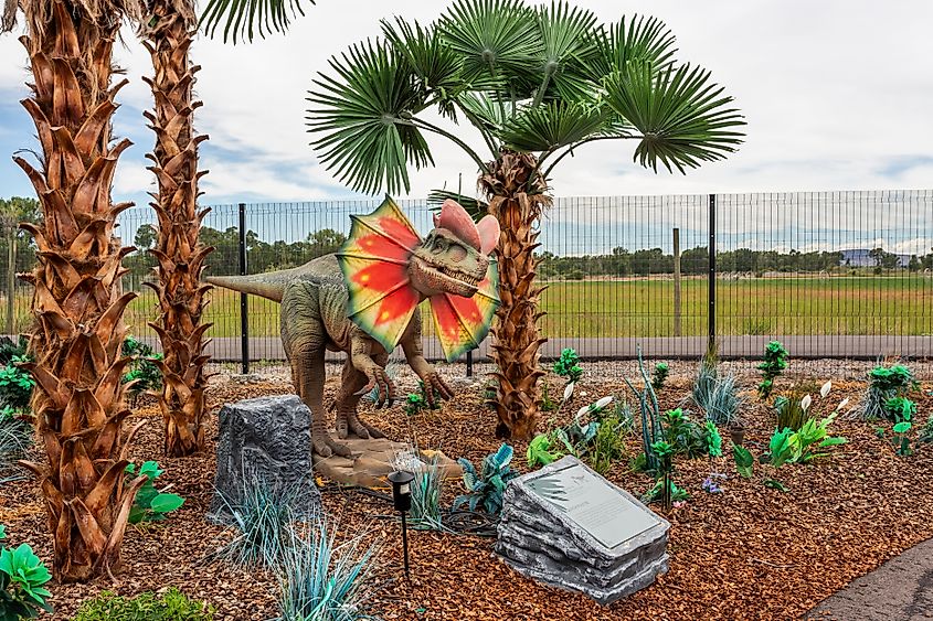 Exhibit in the Jurassic Creek dinosaur park in Rexburg, Idaho.