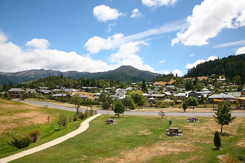 Hanmer Springs Village in summer, New Zealand