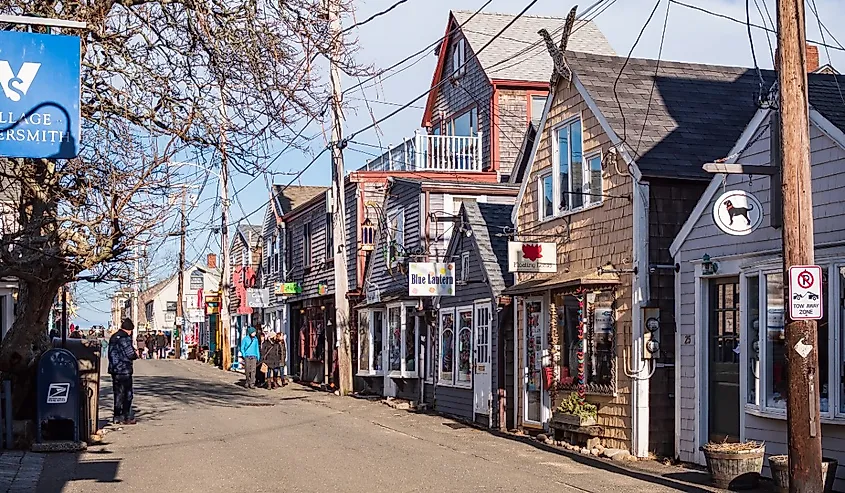 Street view in Rockport, Massachusetts.