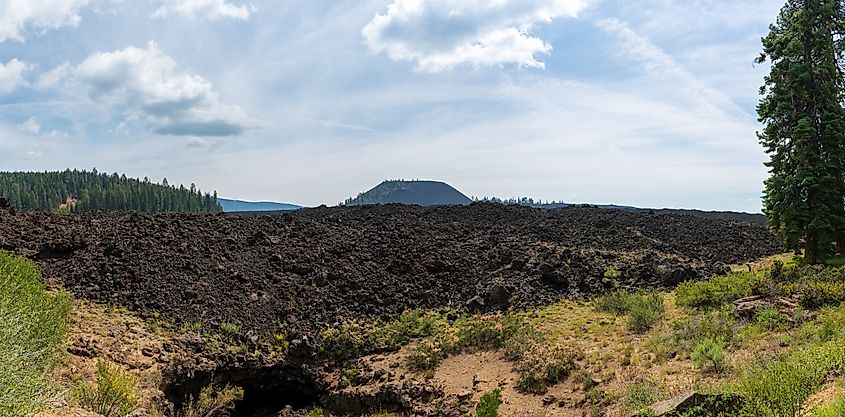 Amazing Lava Flows in Modoc National Forest near Lava Beds National Monument, California. 