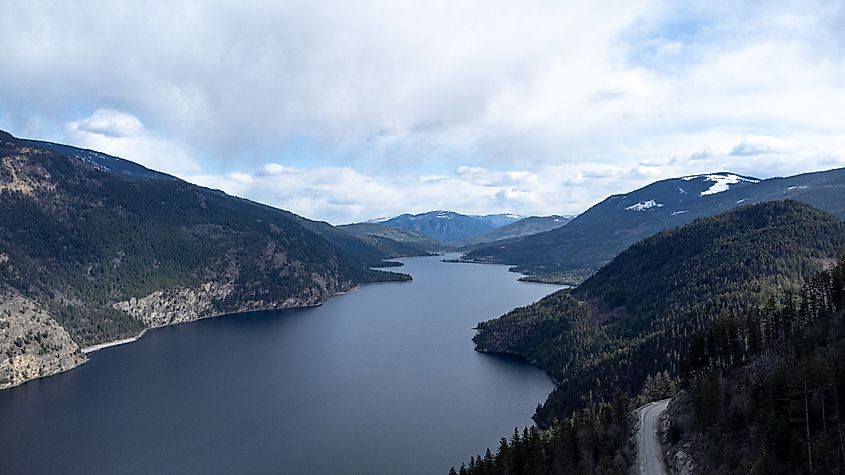 An aerial view of Adams lake in Canada