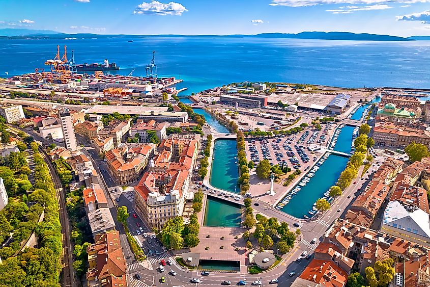 City of Rijeka aerial view of Rjecina river Delta, Kvarner gulf of Croatia (Credit: xbrchx via Shutterstock)