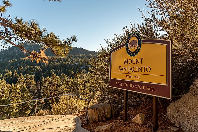 Signboard of the Mount San Jacinto State Park, California.