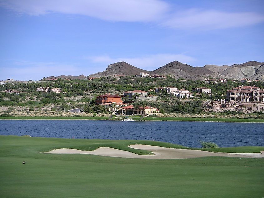 A golf course in Lake Las Vegas, Nevada
