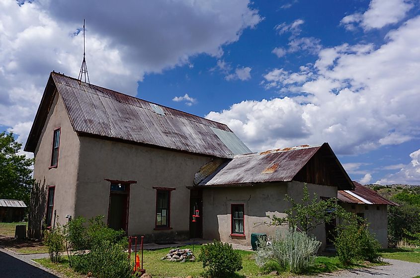 Historic Wood House, 1880s adobe homestead built by Granville Wood, now part of the Mimbres Culture Heritage Site in Mimbres, New Mexico, via Underawesternsky / Shutterstock.com