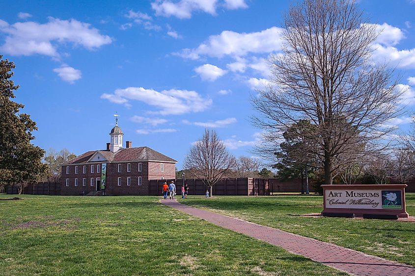A view of the DeWitt Wallace Decorative Arts Museum in Williamsburg, Virginia.