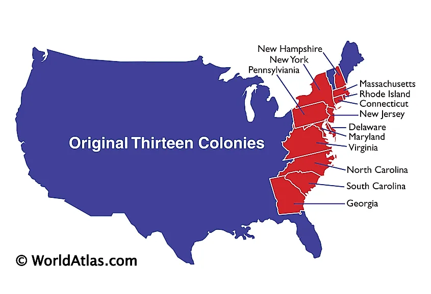 Thirteen Colonies - WorldAtlas